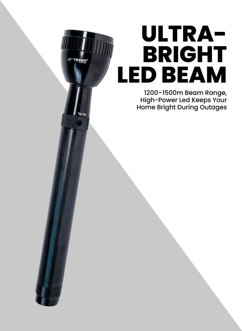 Team Rechargeable LED Flashlight  – Ultra Long Range 1200–1500m, Aircraft‑Grade Aluminum, Water & Shock Resistant, High‑Power Tactical Torch for Camping, Emergency, Outdoor & Security Use - Image 3